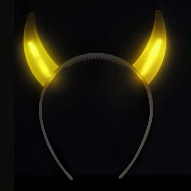 Halloween & Day of the Dead New Headband Disposable Glow Stick Headband Evil Horn Glow Headband Halloween Cosplay Masquerade Ball