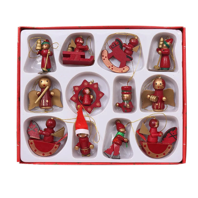 Wholesale Christmas Ornaments Wooden Puppet Christmas Crafts Christmas Wooden Ornaments