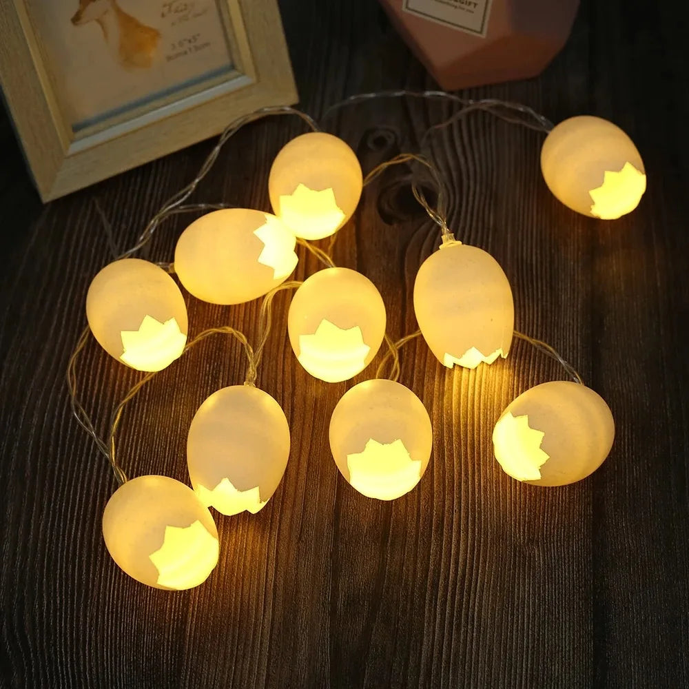 Easter and Thanksgiving 3 Cracked Eggshell Easter Festival Fairy Light with Shell Egg Easter Party Decoration Easter Egg String Lights