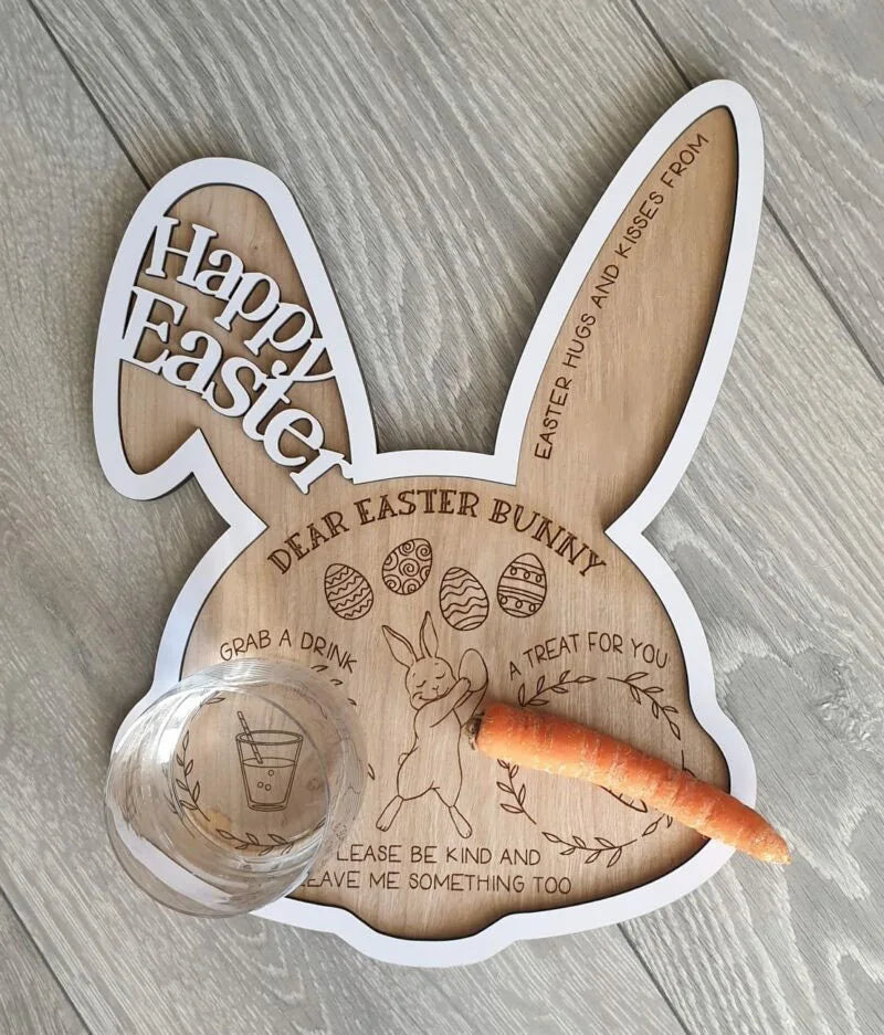 New Product Ideas 2024 Easter Party Decoration Easter Rabbit Tray Rabbit Wooden Tray Children's House Party