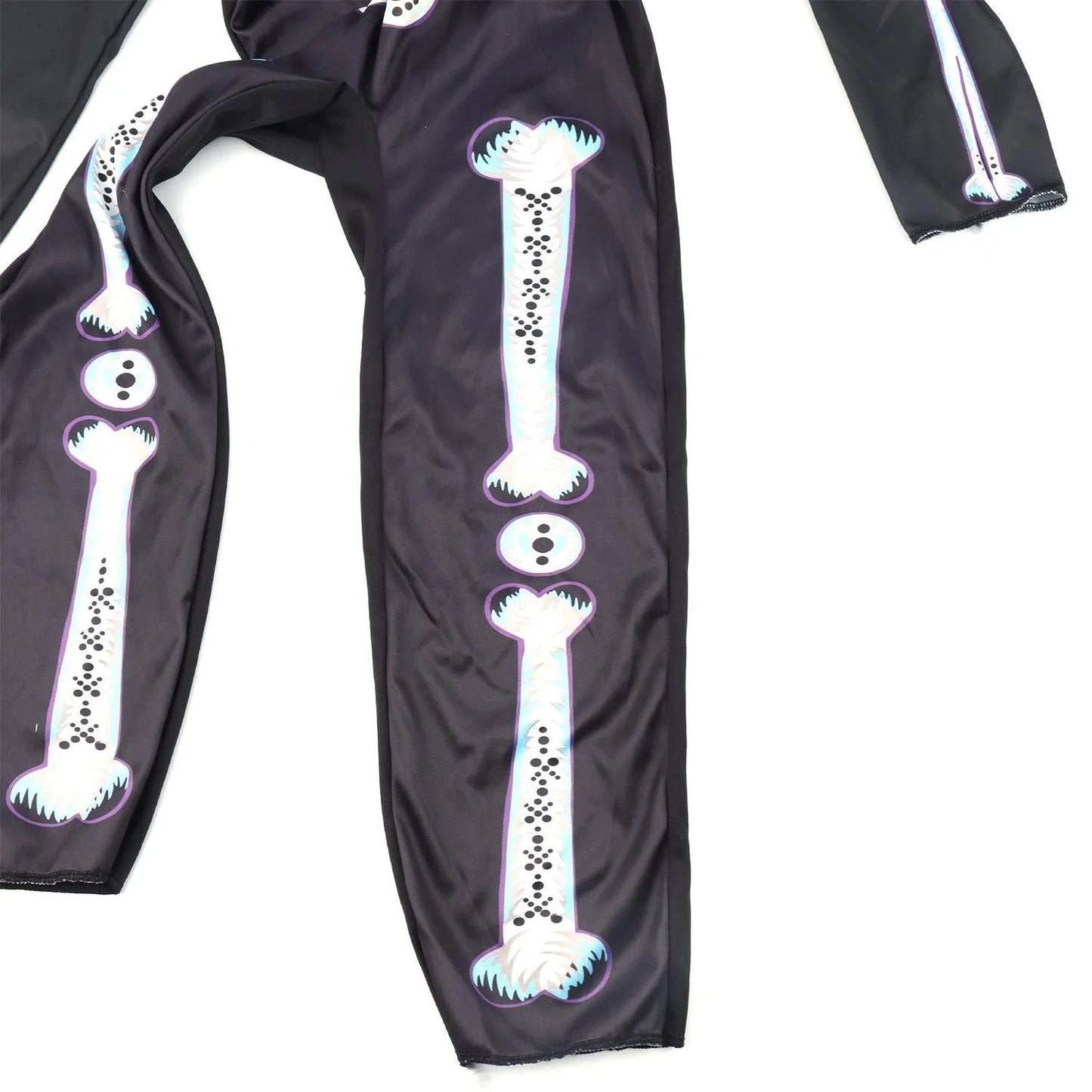 Halloween & Day of the Dead Cosplay Suit Skull Costume Jumpsuit Halloween Carnival Horror Games Halloween Full Face Hoodie Kids Skull Costume