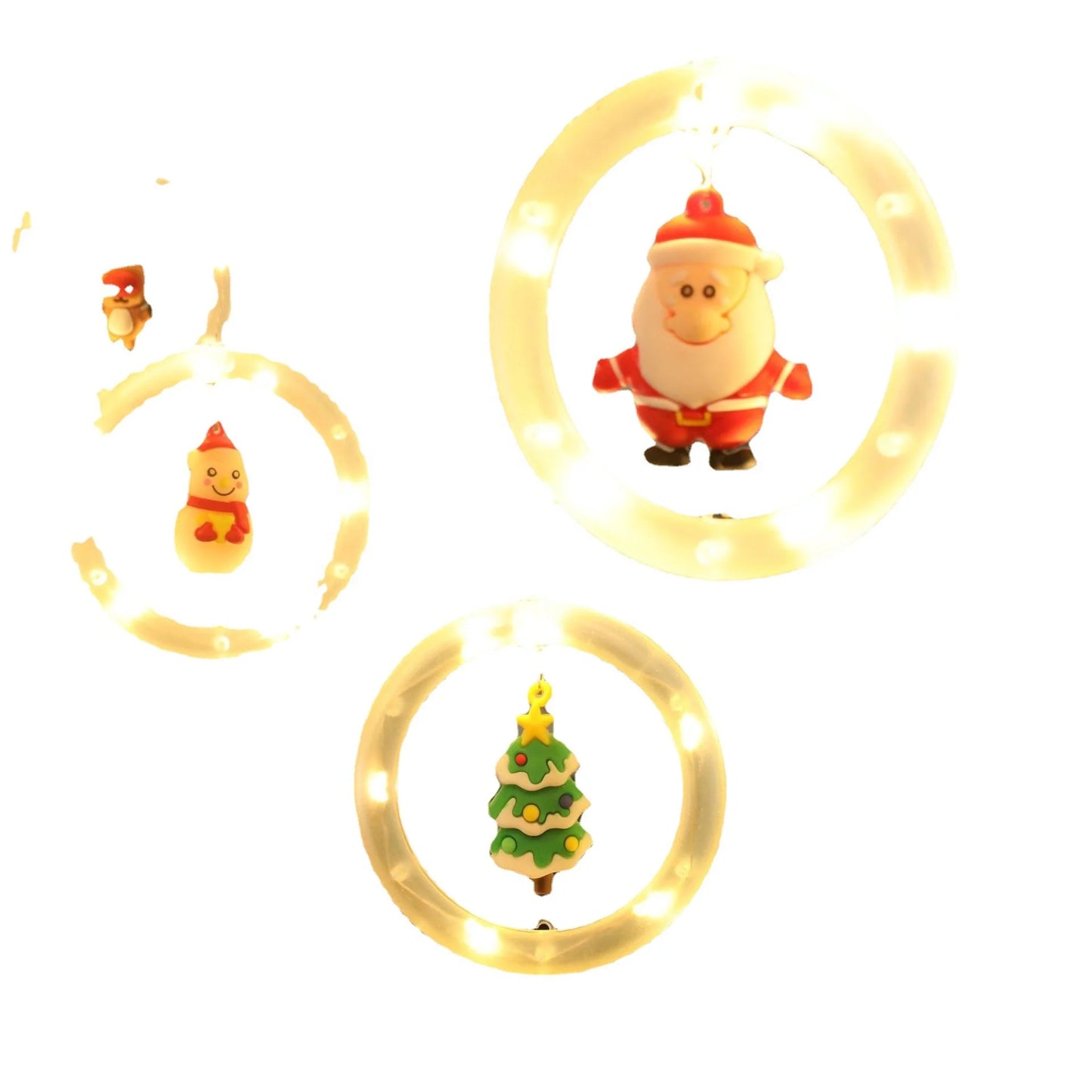 Santa Claus Outdoor Indoor Bar Cafe Decoration Fairy Snowman Tree Christmas Ornaments Christmas Party Curtain Lights