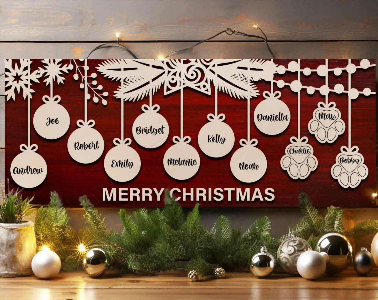Home Decor Personalized Christmas Surname Signs Holiday Welcome Signs Customized Christmas Signs