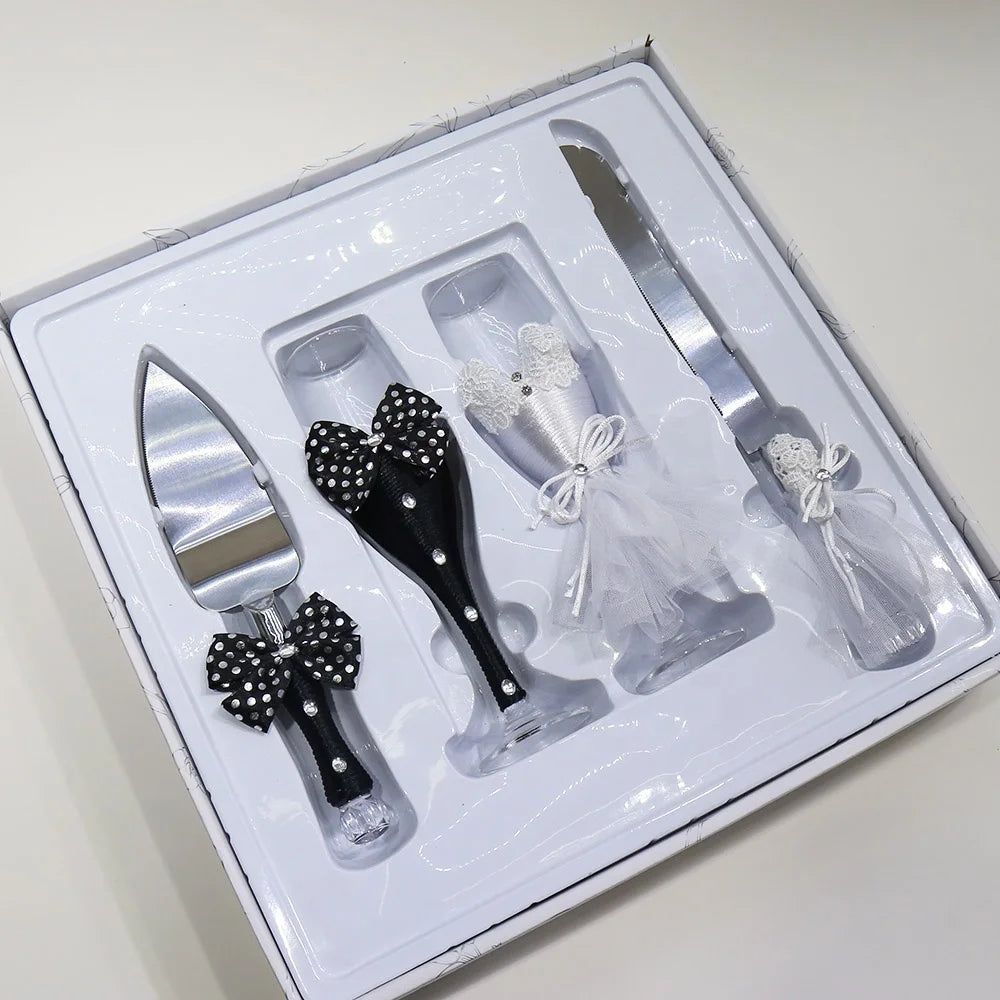 1 wedding party, champagne glasses set cake knife pie server set engagement g wedding anniversary party supplies