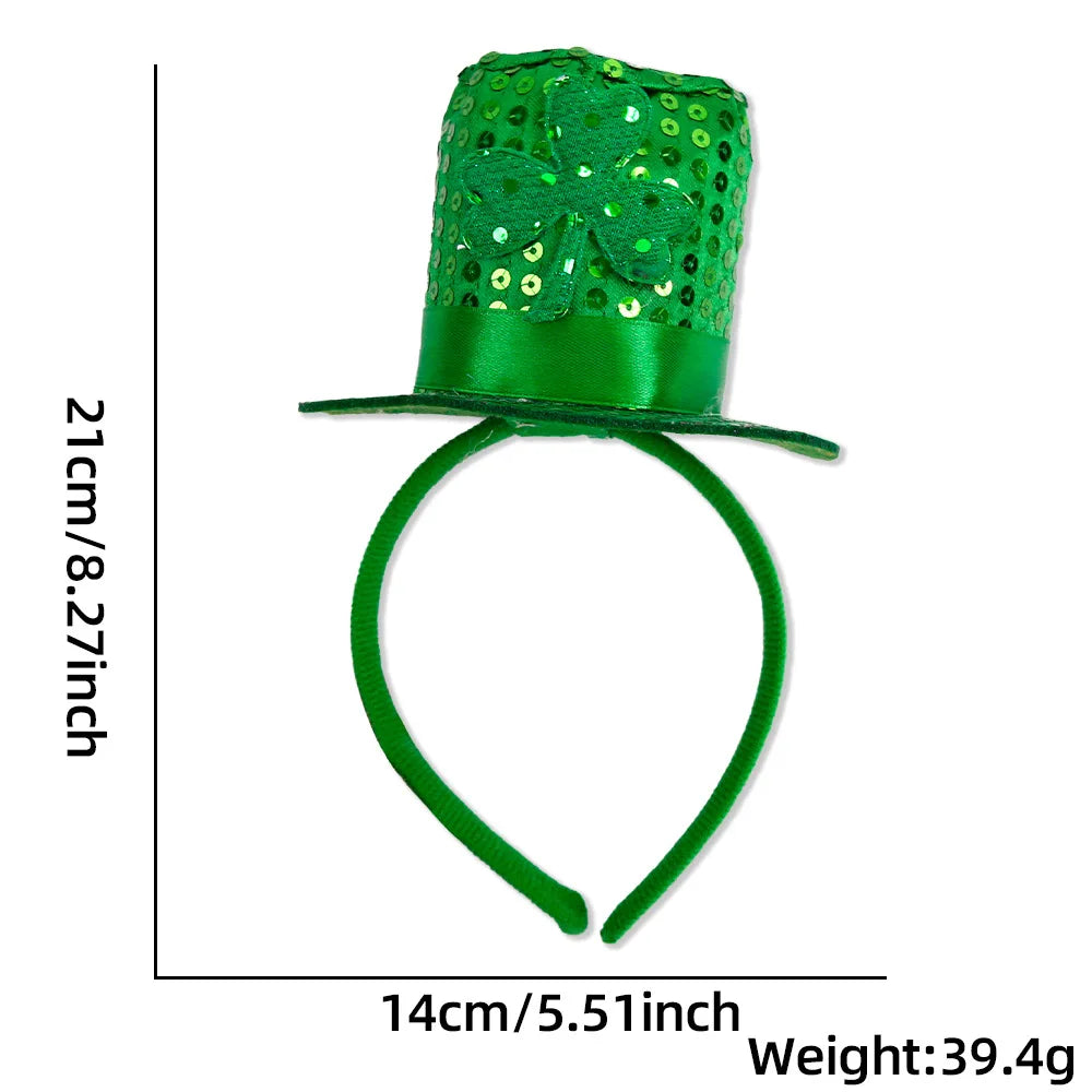 Páscoa e Ação de Graças 3 Presentes de Venda Quente Markrts Faixa de Cabeça de Trevo Dourado Faixa de Cabeça Irlandesa Suprimentos para Festas Lantejoulas Verdes Dia de São Patrício Faixa de Cabeça de Trevo