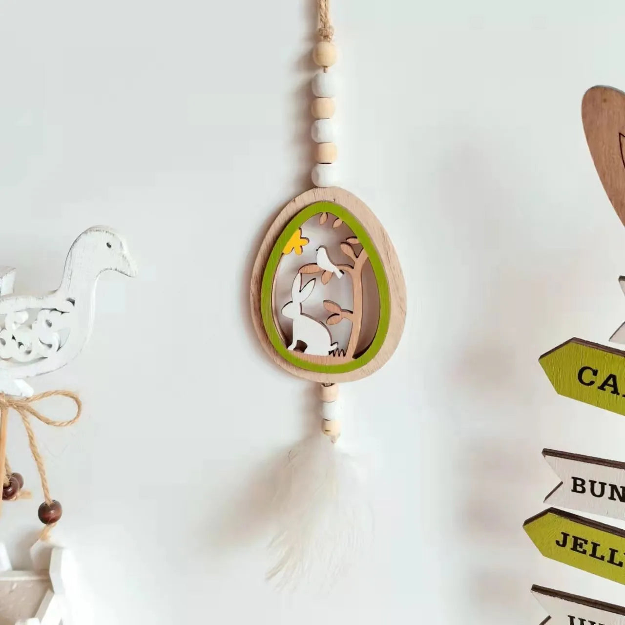 Easter and Thanksgiving 3 Decorations 2024 Easter Bunny Decorations Wooden Bunny Easter Gifts Spring Ornaments Wall Art Hanging Decorations
