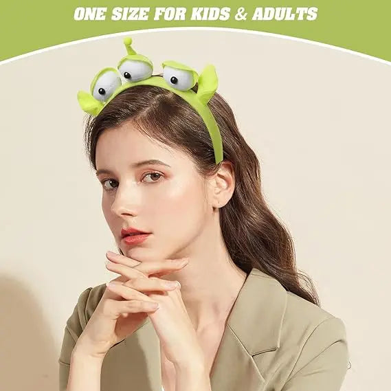Birthday Party 2 Three-Eyed Alien Monster Headband Plush Cute Headband Headgear Halloween Party Girls Kids Show