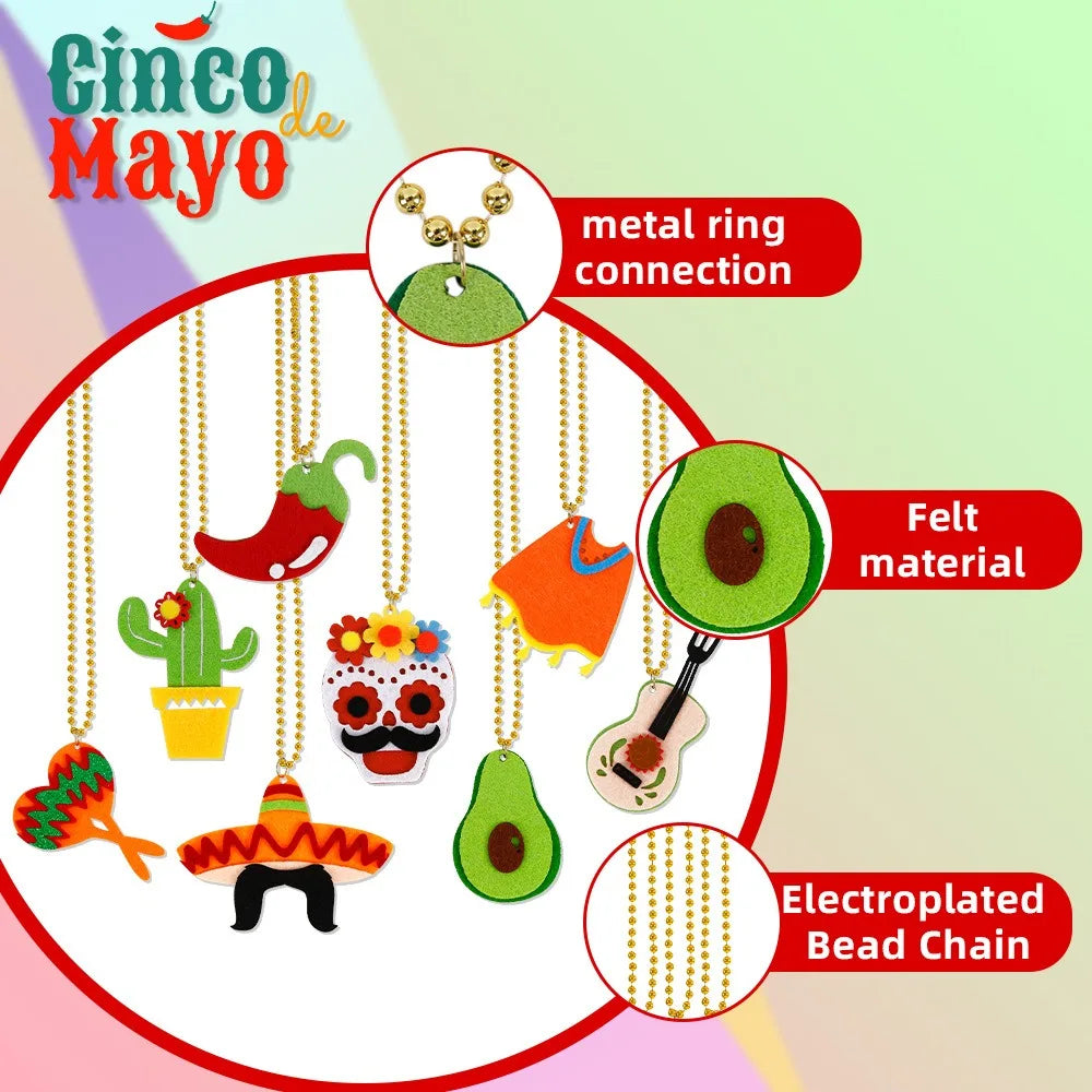 Mexican Carnival Beads Necklace Cinco De Mayo Necklace Beads Mexican Party Accessories