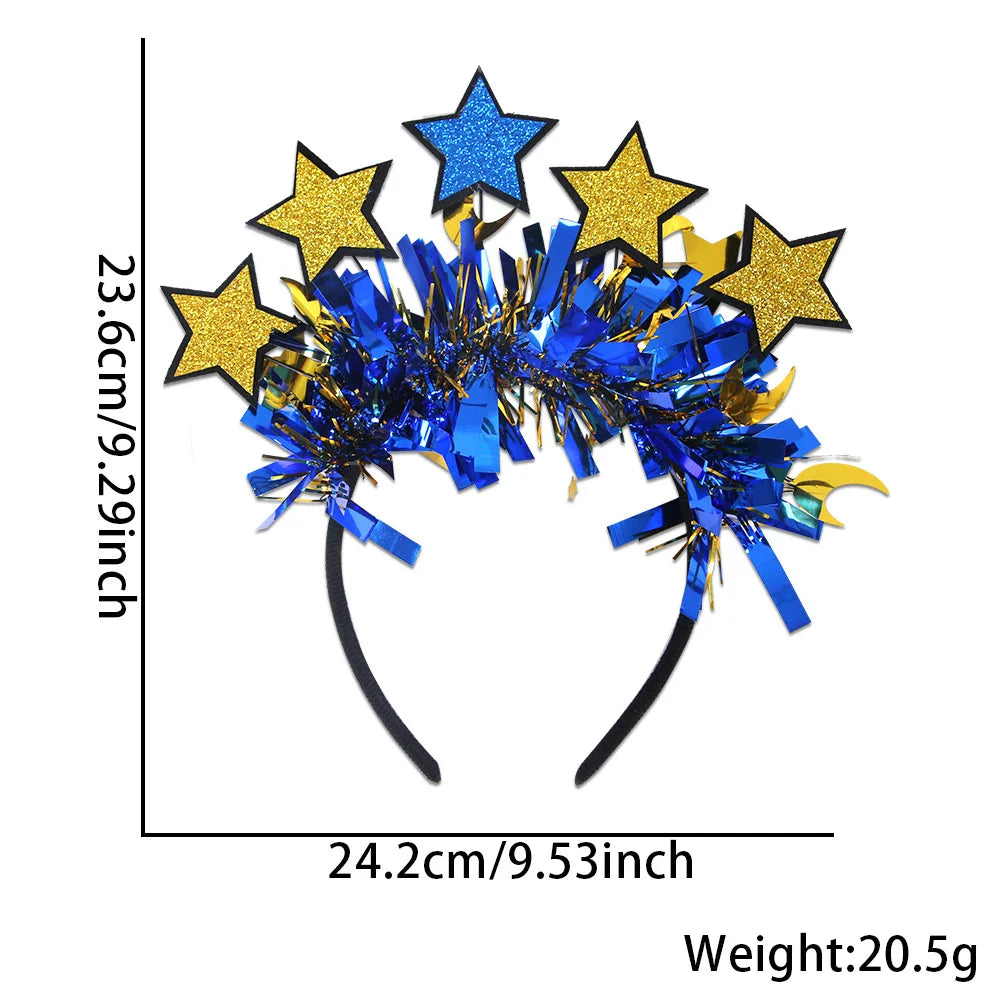 Easter and Thanksgiving 3 Muslim Color Bar Moon and Stars Headband Gifts Ramadan Photo Props Party Decoration Sulibi Flash Ramadan Castle Headband