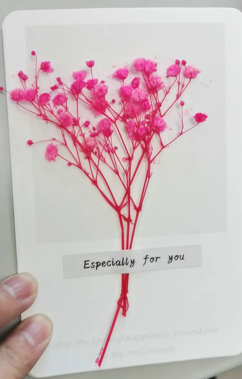Wooden crafts, newly arrived dried flowers, wedding birthday, teachers' day, thanksgiving, mother's day greeting card, blessing, real flower card