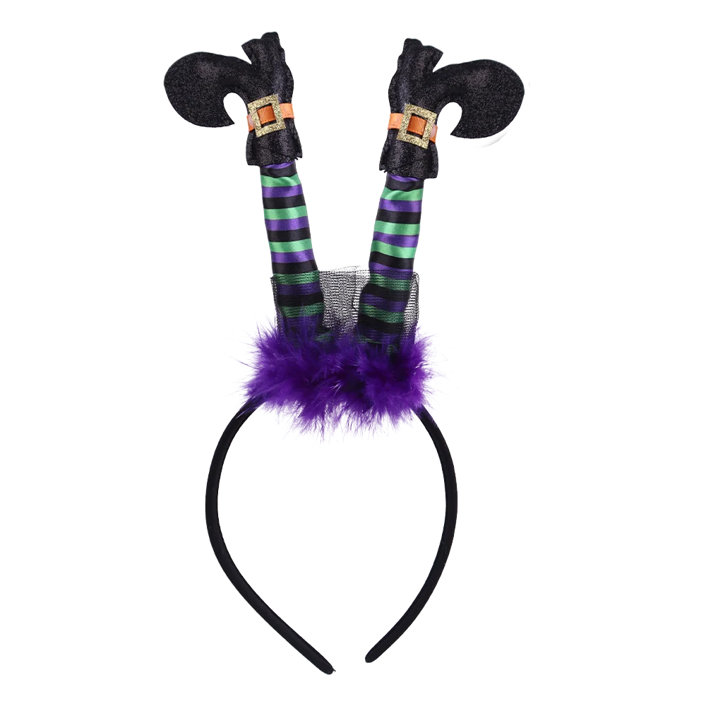 Halloween & Day of the Dead Funny Headband Witch Legs Headband Hairband Hairy Bells Headband Costume Headband