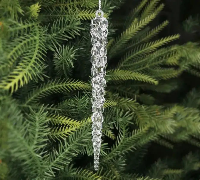 50 pieces of classic Christmas decoration eco-friendly simulation transparent acrylic icicle horn wing Christmas tree pendant