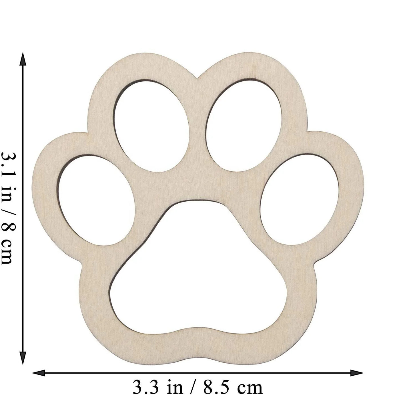 Pet Festival, Dog Bone Shaped Wood Unfinished Blank Bone Incision Laser Cutting Unfinished Paw Print Shaped Wood Incision
