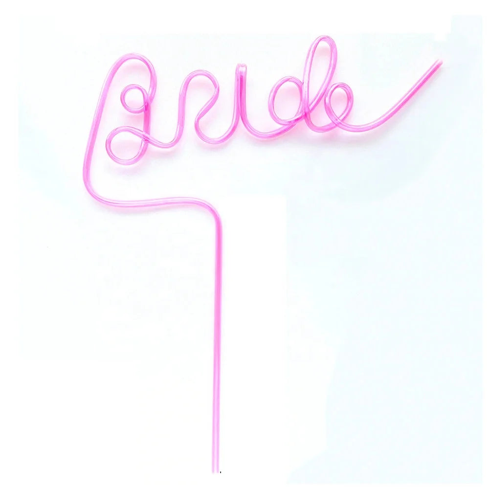Bachelorette Party 1 Baby Bachelorette Party Crazy XL Pink Baby Straw Reusable Bridal Straw Heart Straw