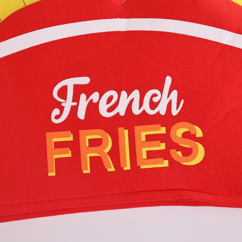 Halloween & Death Day Novelty Party Funny Fried Hat Carnival Fair Costume Novelty Fries Hat Party Halloween Cosplay Costume