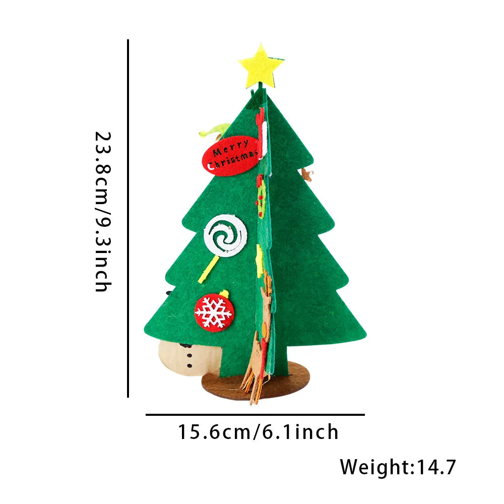 28*15 cm DIY feltro árvore de Natal decoração de parede atualização criança árvore de Natal presente de Natal Ano Novo feito à mão feltro árvore de Natal