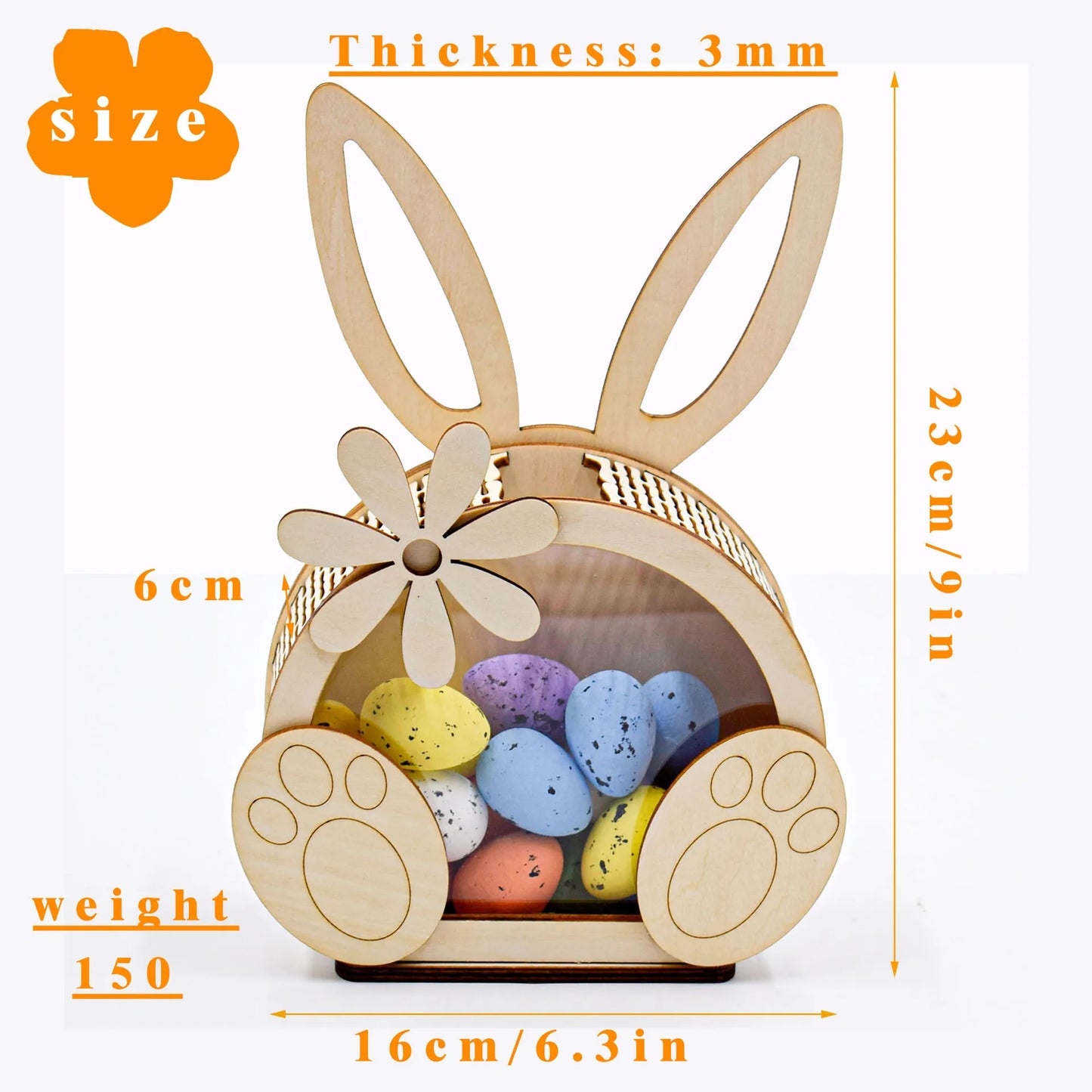 Easter wooden rabbit egg box creative home decoration party decoration DIY handmade rabbit storage piggy bank