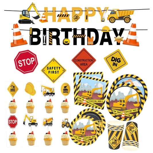 Birthday Party 2 Construction Party Supplies Set Includes Plates Cups Napkins Dump Truck Party Ornaments Construction Birthday Party Supplies