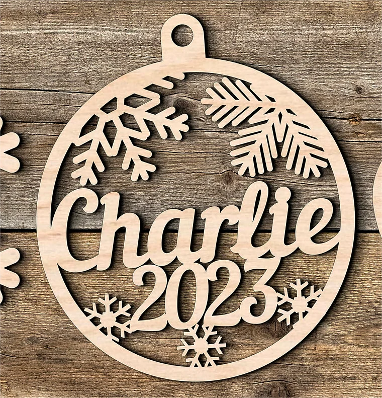 DIY Custom Christmas Party Ornament Laser Cut Holiday Craft Decorative Gift Label Plywood Family Name Christmas Sign