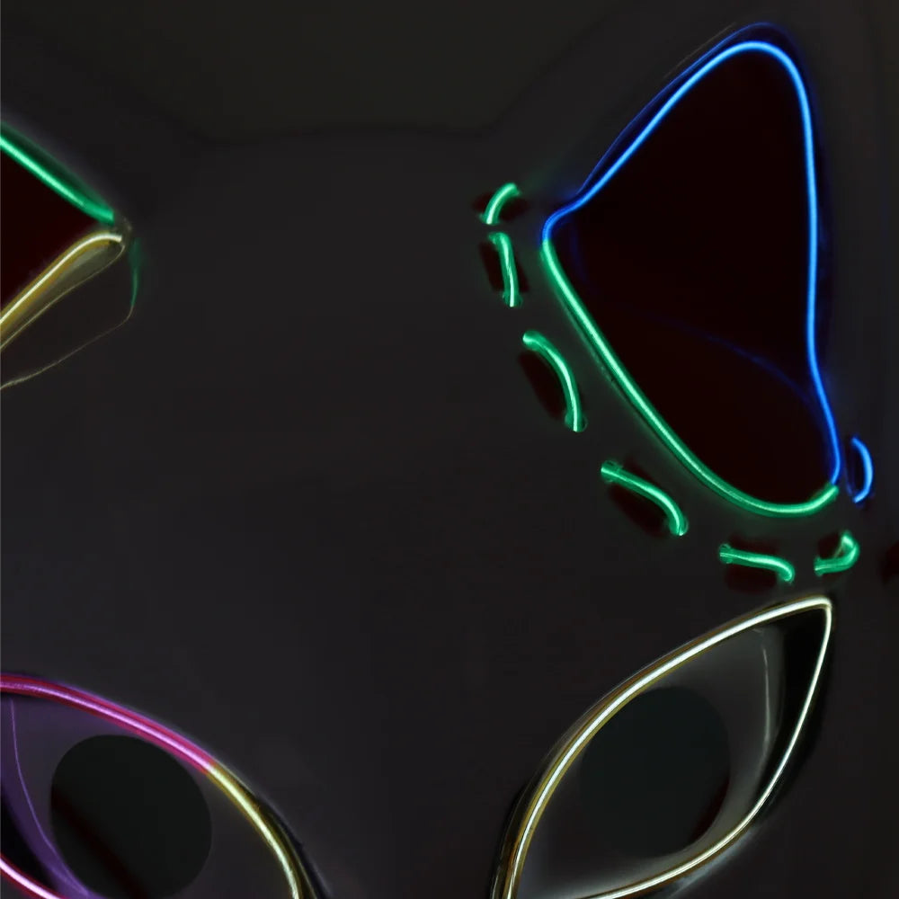 Halloween & Day of the Dead Light Emitting Diode Carnival Halloween Party Bar Lights Decoration High Quality Colored Fox Design Personalized Halloween Glitter Party Mask