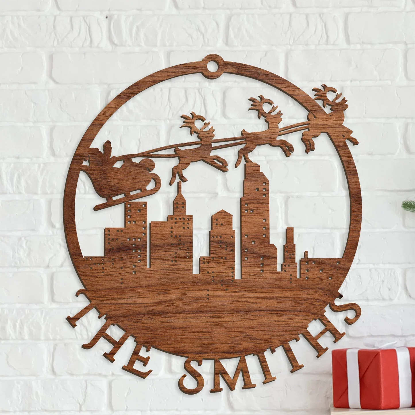 Wooden Holiday Name Signs Christmas Wall Decor Laser Cut Christmas Name Signs Custom Christmas Gifts