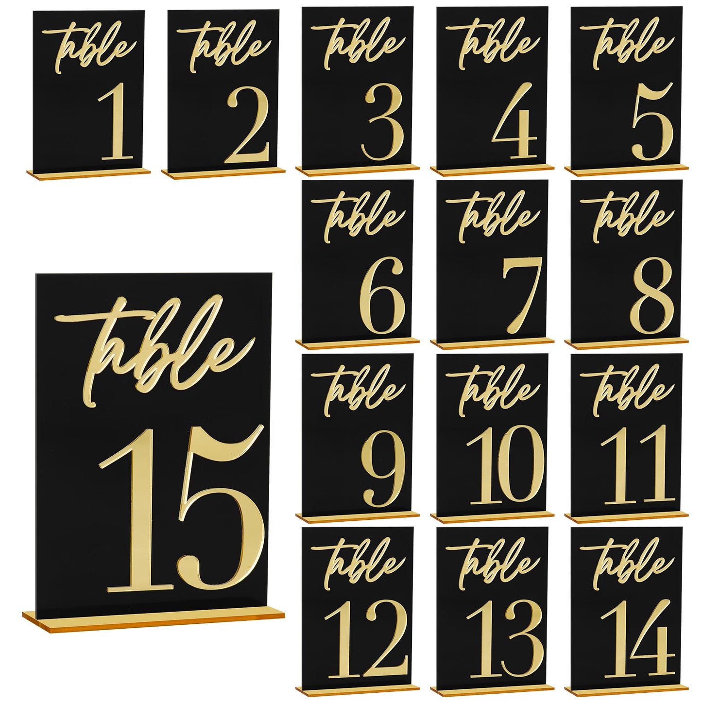 1 Wedding party, rectangular acrylic gold number restaurant display wedding perfect reception party decoration rectangular acrylic table number