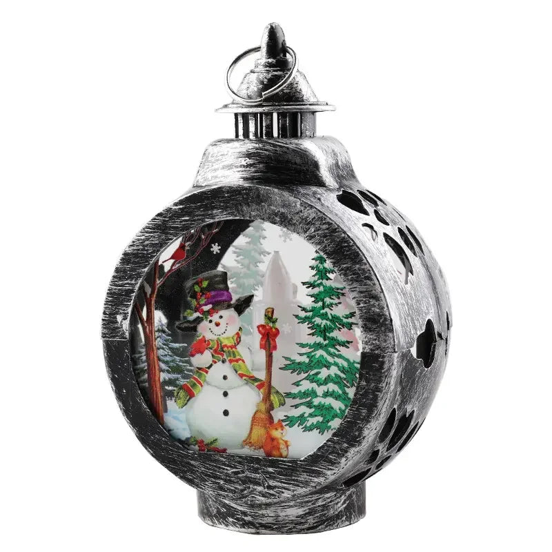 Light Emitting Diode Christmas Plastic Lantern Candlestick Light Emitting Diode Light Night Light Snowman Decoration Christmas Tabletop Light Emitting Diode Lantern