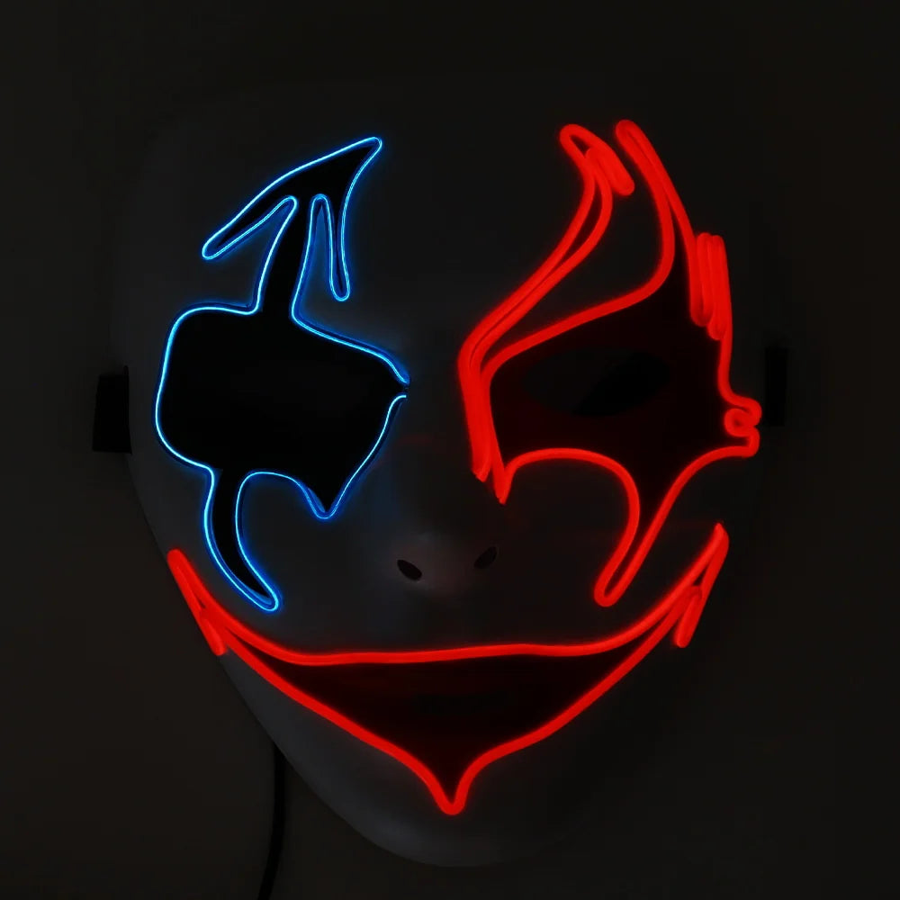 Halloween & Day of the Dead New Halloween Horror Clown Mask Masquerade Prop Mask Horror Cosplay Glow Party Halloween Party Glow Mask