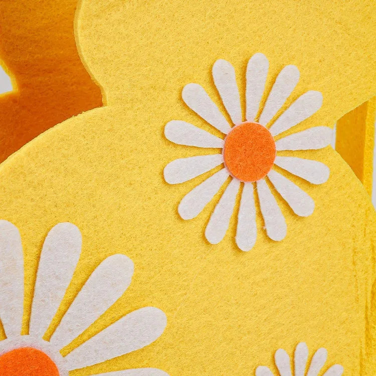 Easter and Thanksgiving 3 Custom Easter Party Decorative Candy Gift Bag Children's Flowers Easter Tote Bag Felt Rabbit Easter Basket with Handle