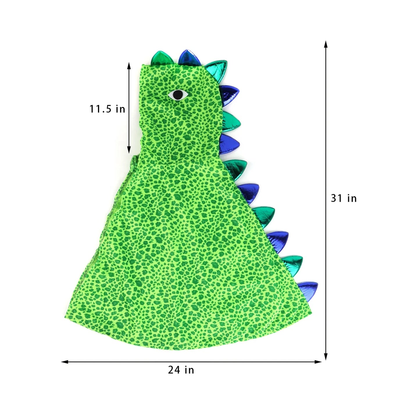 Fantasia infantil de Halloween com capuz e capa de dinossauro para cosplay e festa de Halloween, maquiagem de dinossauro, dia da morte e dia da morte