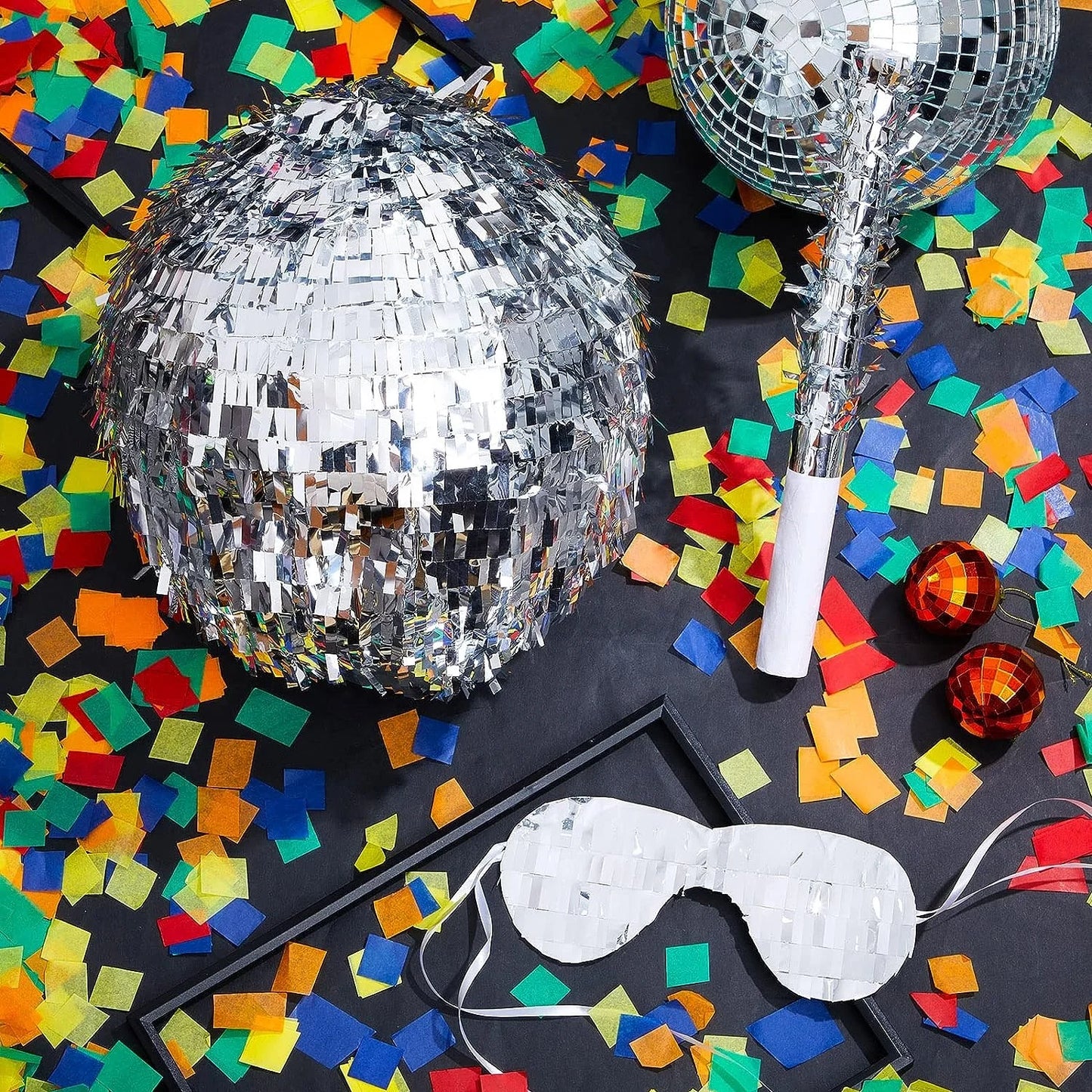 Birthday Party 2 Disco Themed Birthday Wedding Party Supplies Custom 11.8 Inch Silver Disco Ball Pinata
