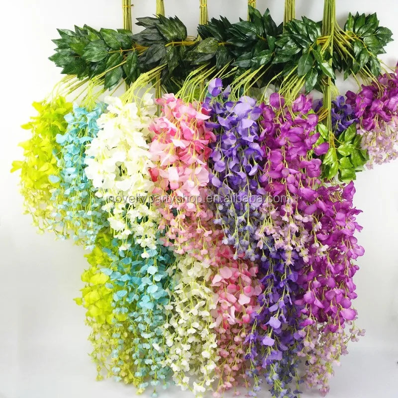 1 wedding party, artificial flower wedding wreath silk wisteria vine Ratta hanging wreath for party family wedding decoration