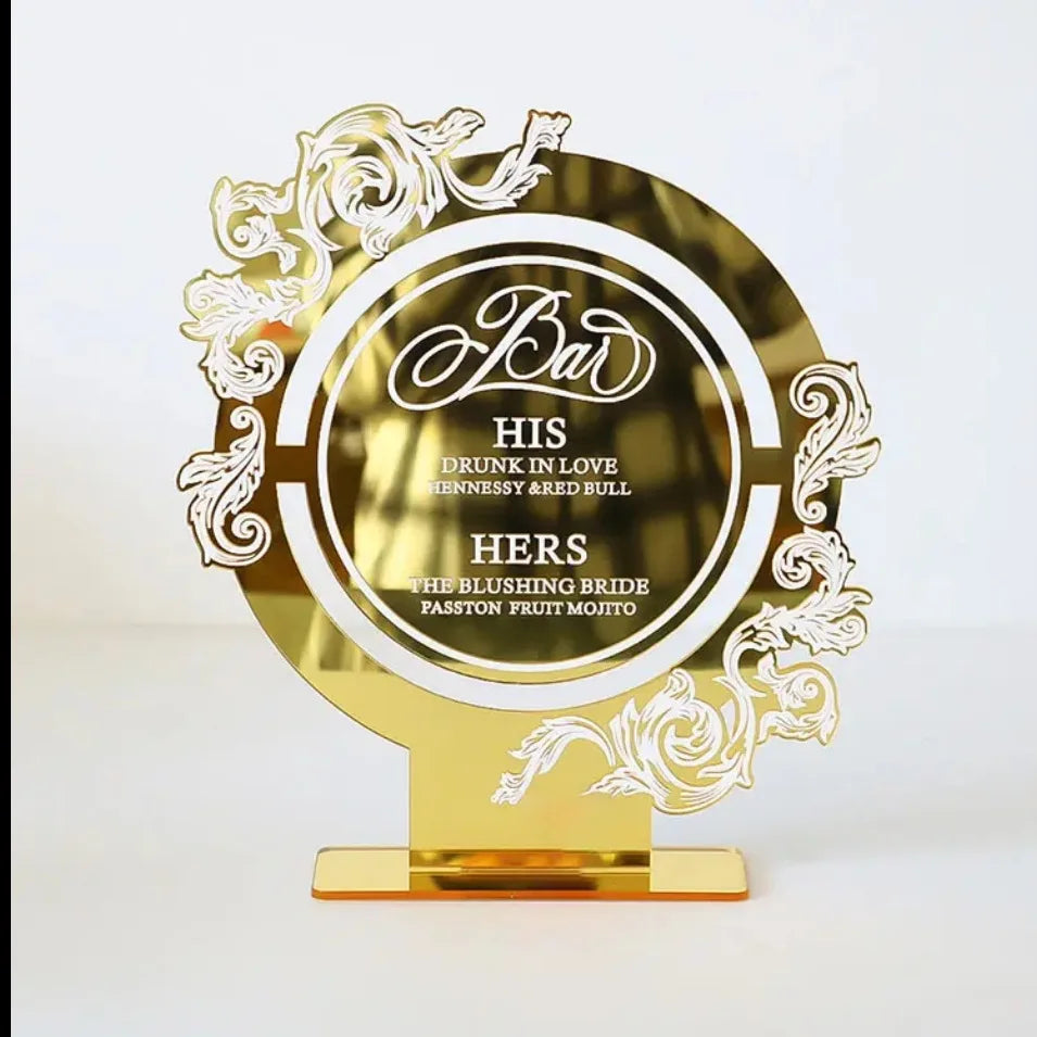 1 Wedding party, modern wedding table number, acrylic gold plaque 3D digital card with stand, for reception decoration wedding decorations