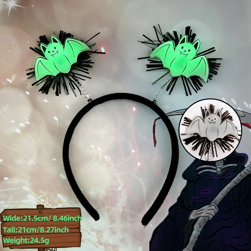Halloween & Death Day Custom Fluorescent Ghost Glow Dark Headband Halloween Party Promo Decorations