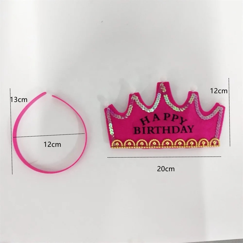 Birthday Party 2 Nonwoven Headband LED Flashing Light Crown Headband Children's Birthday Party Supplies