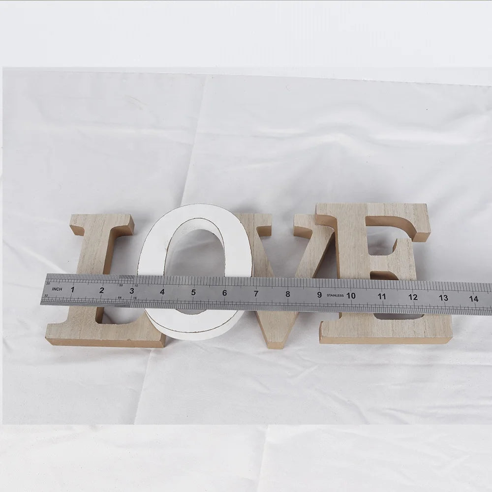 Freestanding wooden letter wooden block character sign home love wooden sign wall decoration wreath
