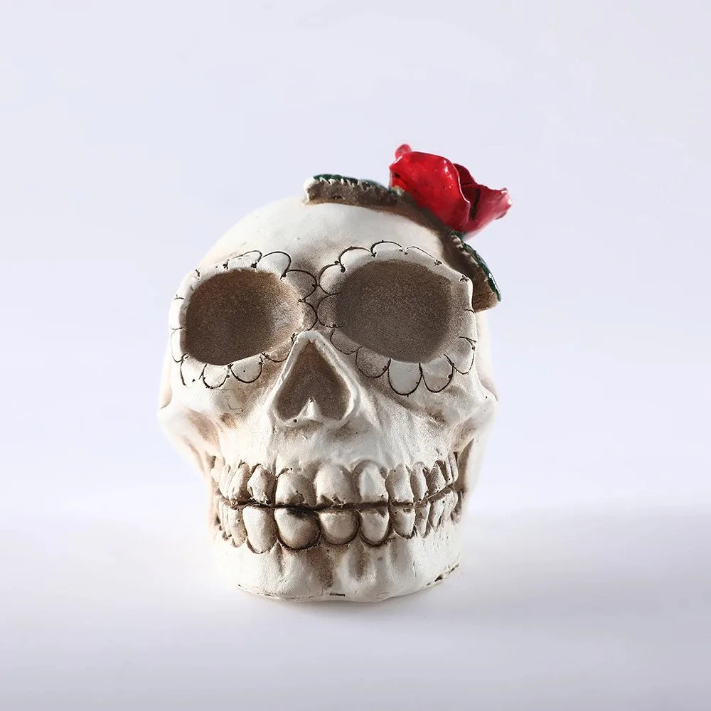 Halloween & Day of the Dead High Quality Rose Skeleton Light Day of the Dead Atmosphere Light Emitting Diode Table Decoration Realistic Human Halloween Resin Counterfeit Coors Light