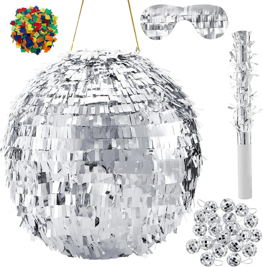 Birthday Party 2 Disco Themed Birthday Wedding Party Supplies Custom 11.8 Inch Silver Disco Ball Pinata