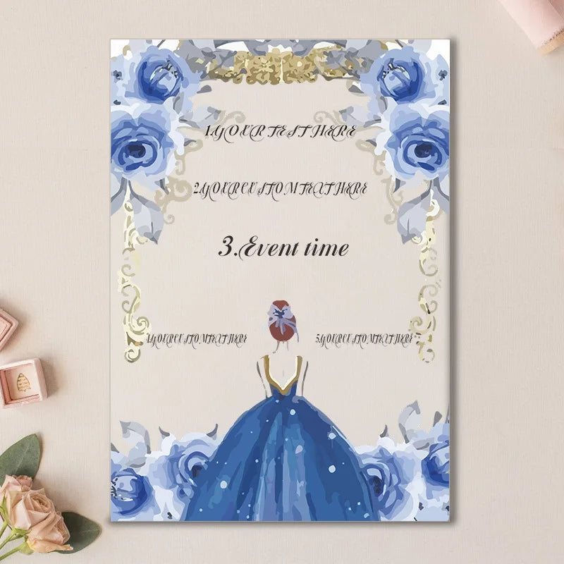 1 Wedding Party 17 * 12 * 0.2 cm Personalized Hot Pick Beautiful Gold Stamped Envlope UV Printing Transparent Acrylic Weeding Invitation Card