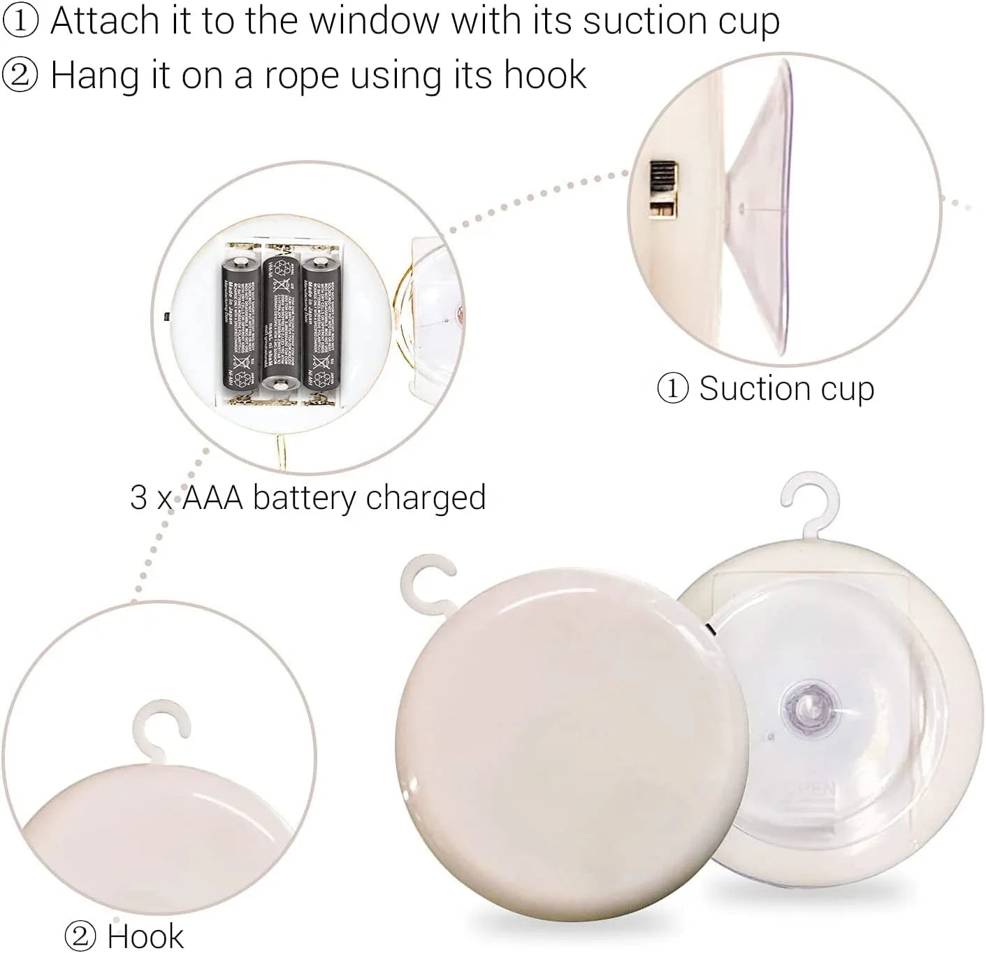 Easter and Thanksgiving 3 Party Suppliers Christmas LED Lights Window Lights Hanging Decor with Sucker Battery Box
