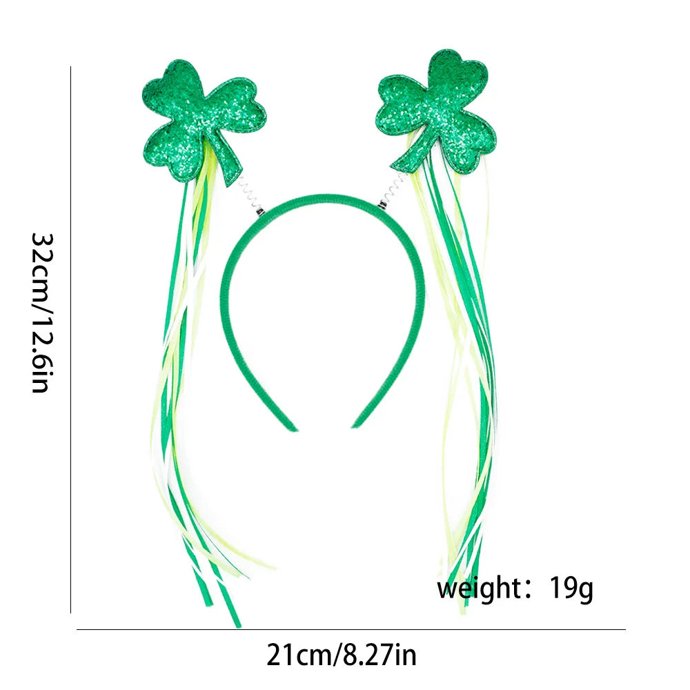 Easter and Thanksgiving 3 St. Patrick's Day Shamrock Irish Guardian Rave Party Headband Decorative Headgear St. Patrick's Green Velvet Top Hat Headband