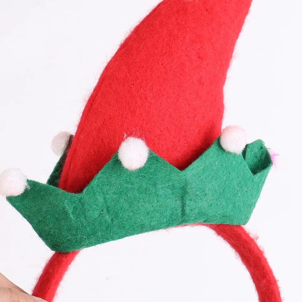BSCI 2024 Hot Sale Fancy New Year Christmas Decorations Creative Party Photos Booth Elf Hat Christmas Headband