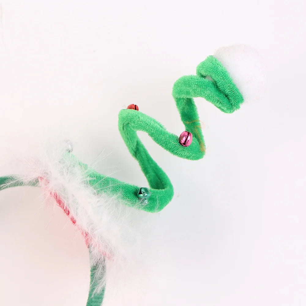 BSCI New Design Pentagram Hair Accessories Christmas Dress Up Props Pompom Spring Glitter Sequins Christmas Tree Headband