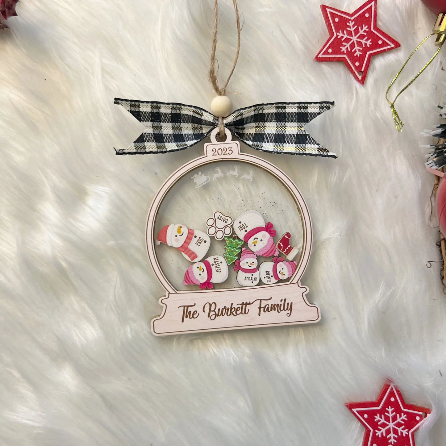Personalized Snowman Family Christmas Ornaments 2024 Family Snowman Ornaments Custom Christmas Tree Ornaments Christmas Gifts