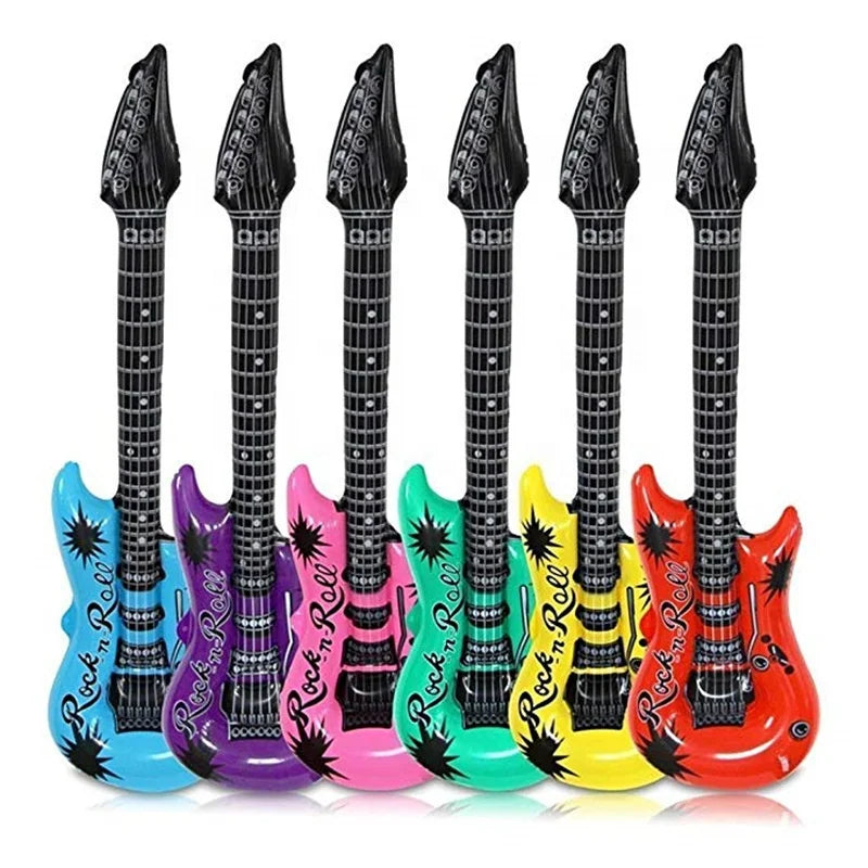 Birthday Party 2 Custom Design Photo Props Reusable Rock Star Toys Inflatable Guitar Microphone Toys Disco Party Inflatable Pool Toys