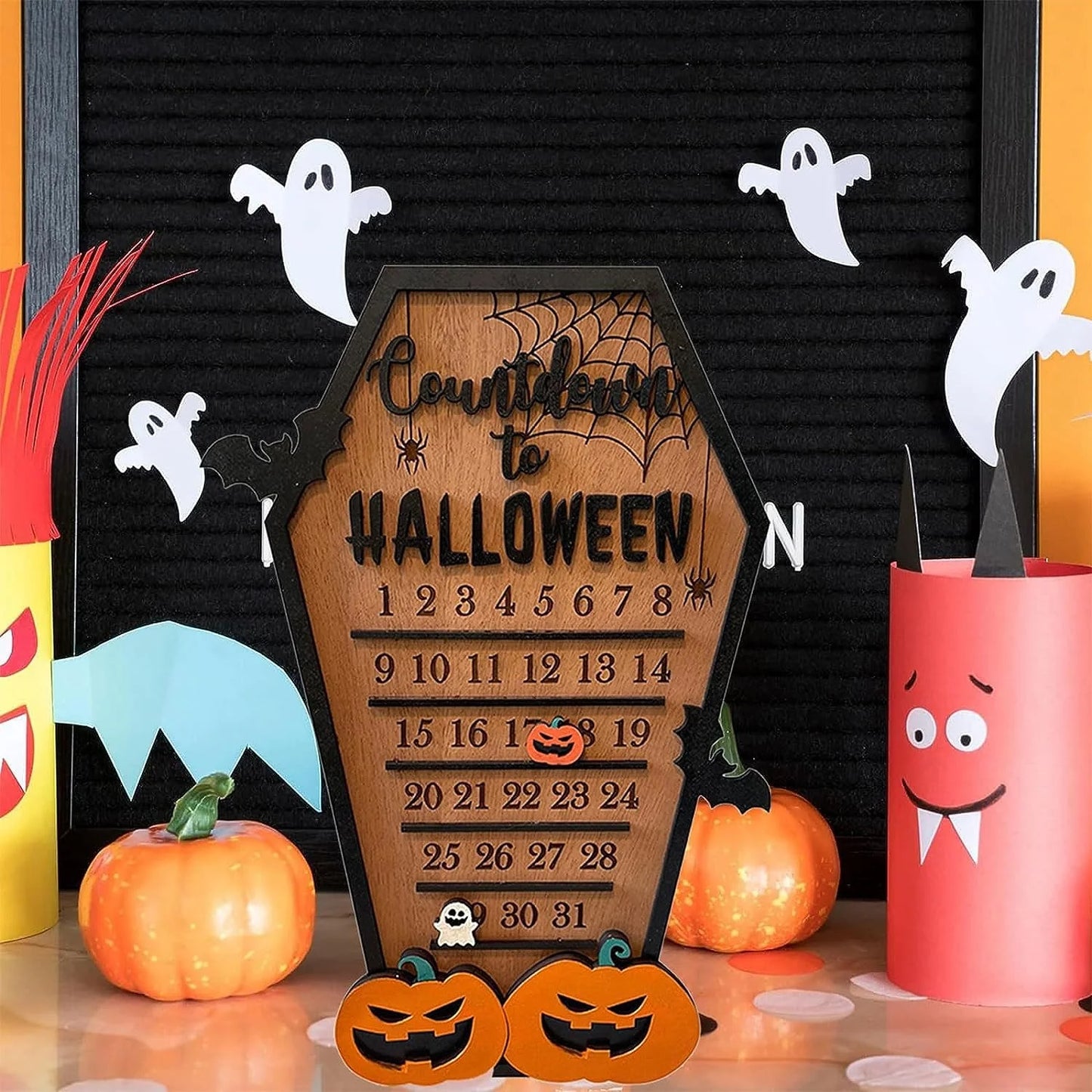 Halloween & Day of the Dead Countdown DIY Mobile Wooden Countdown Halloween Halloween Countdown Signs Bat Pumpkin