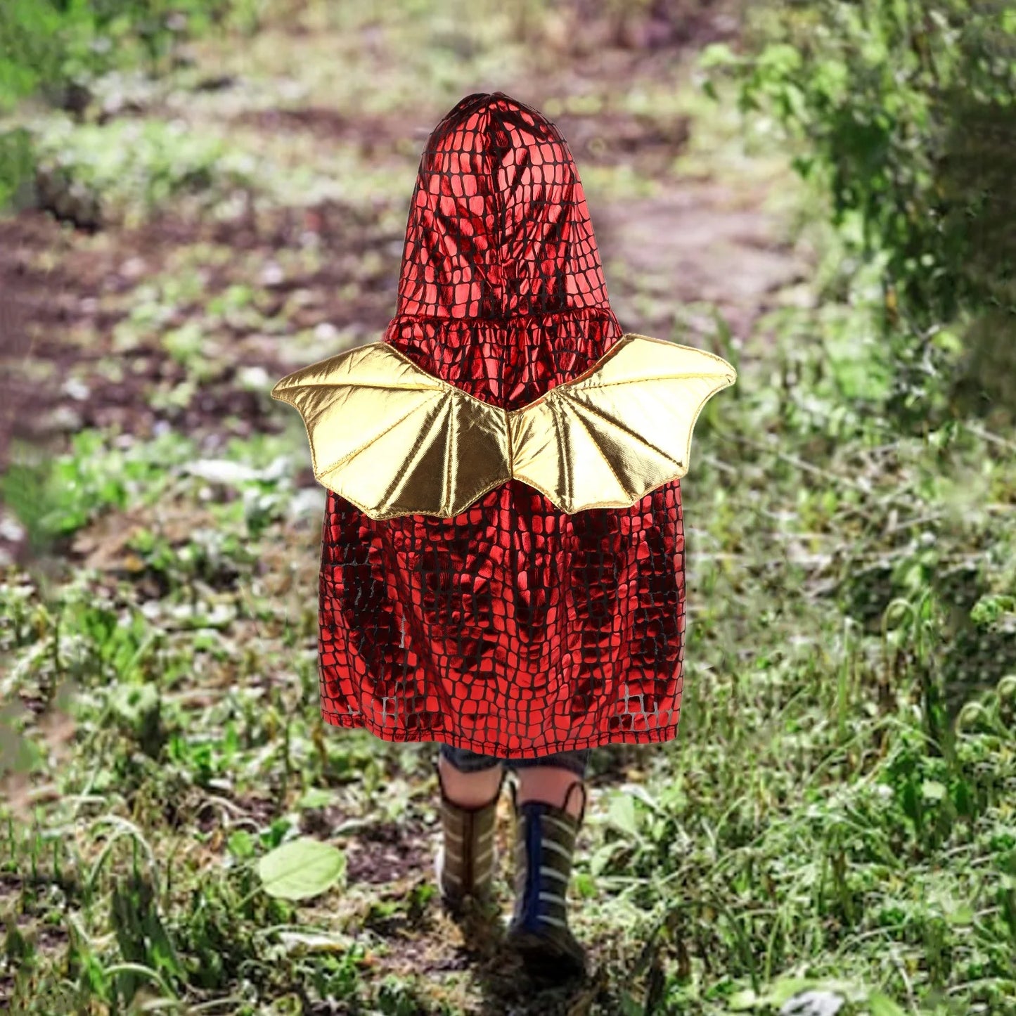 Halloween & Day of the Dead Kids Cape Cosplay Costume Cute Dinosaur Design Costume Cape Red Dragon Cape