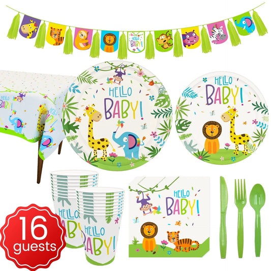 New Jungle Animal Birthday Party Set Children's Birthday Baby Bath Baby Shower Party Decoration
