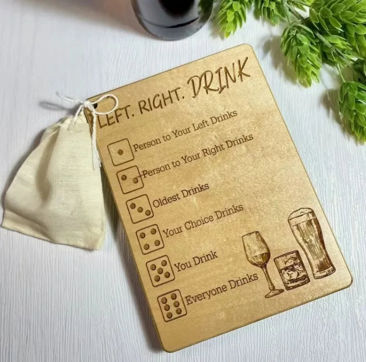 Drinking game party drinking bar dice game gift creative decision dice wooden cube customization left and right drinking game