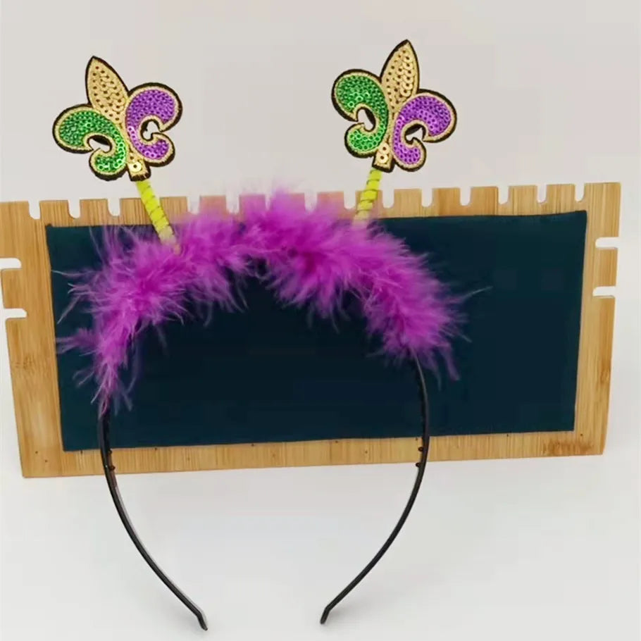 Carnaval Carnival Mini Clown Headband Adult Clown Hat Pompom Festival Props Headgear Carnival Green Yellow Purple Clown Headband